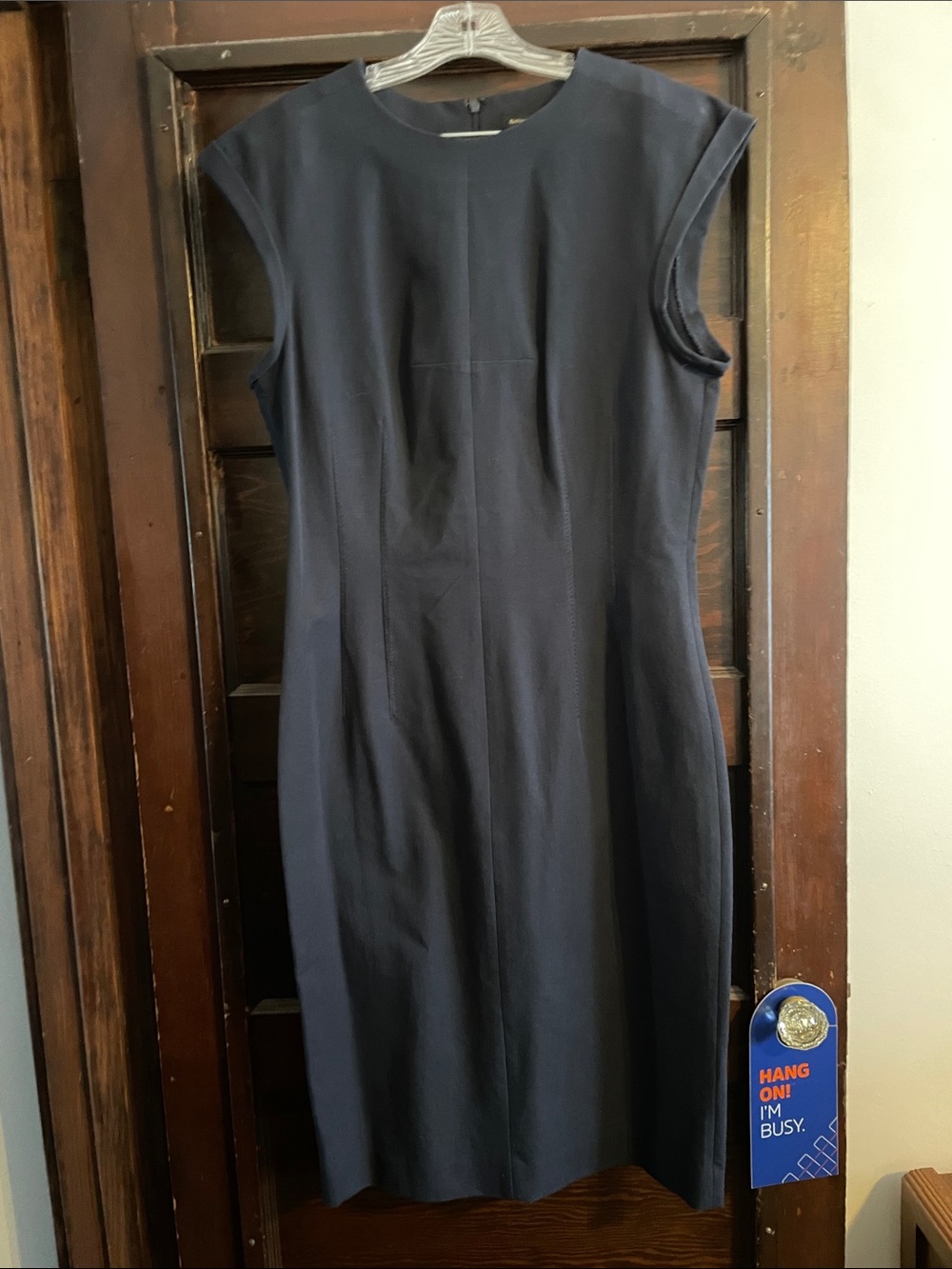 Banana Republic Navy Cap-Sleeve Sheath Dress